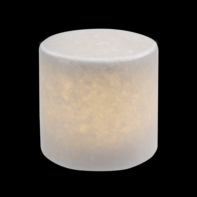 MARBLE L white silk matt äkta marmor bordsljus